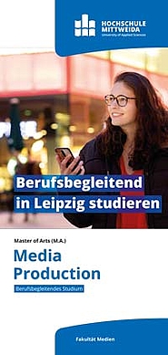 Flyer zum Download für den Masterstudiengang Media Production